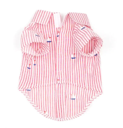 Red Stripe Sailboat Pet Shirt.