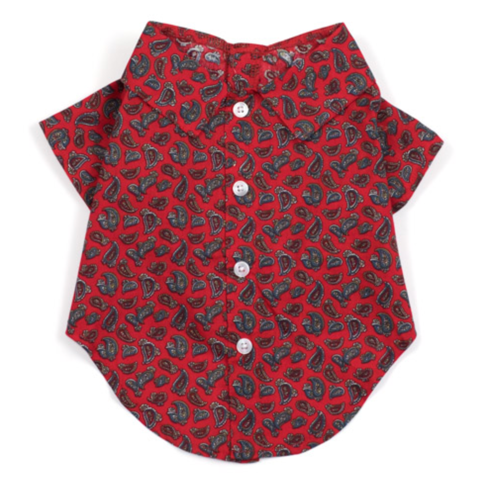 Paisley Red Pet Shirt.