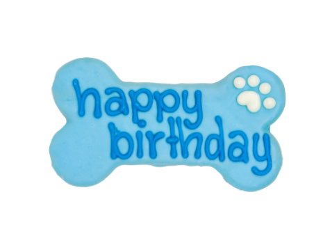Blue happy birthday bone Dog Treat