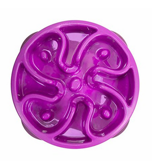 Fun Dog Feeder Slo Bowl Purple SM.