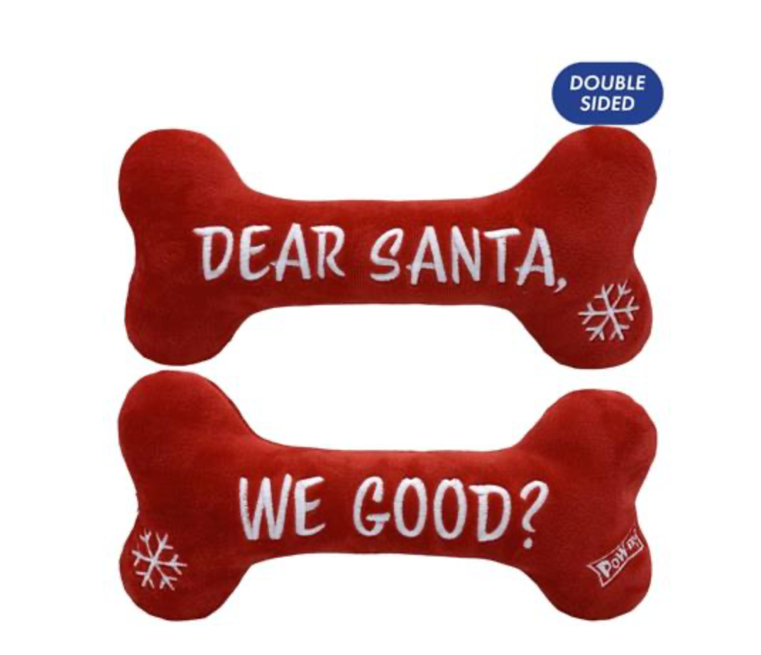 Dear Santa Bone Dog Toy (Double Sided)
