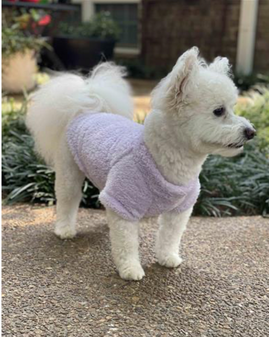 Soft Plush Dog Pullover Sweater - Lavender