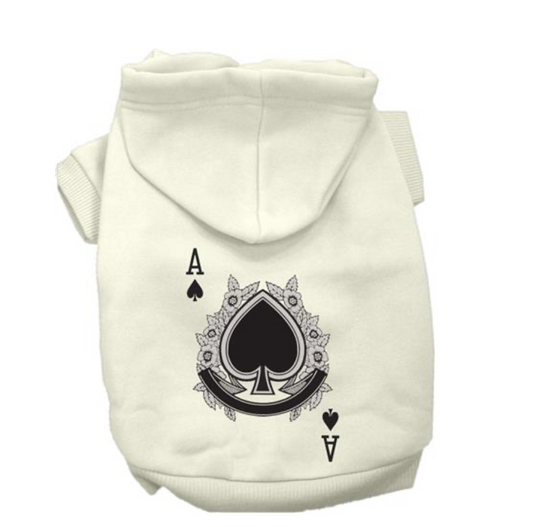 Ace of Spades Costume Screen Print Dog Hoodie.