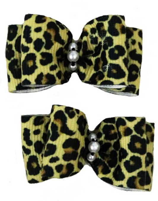 Leopard Pet Hair Bows.