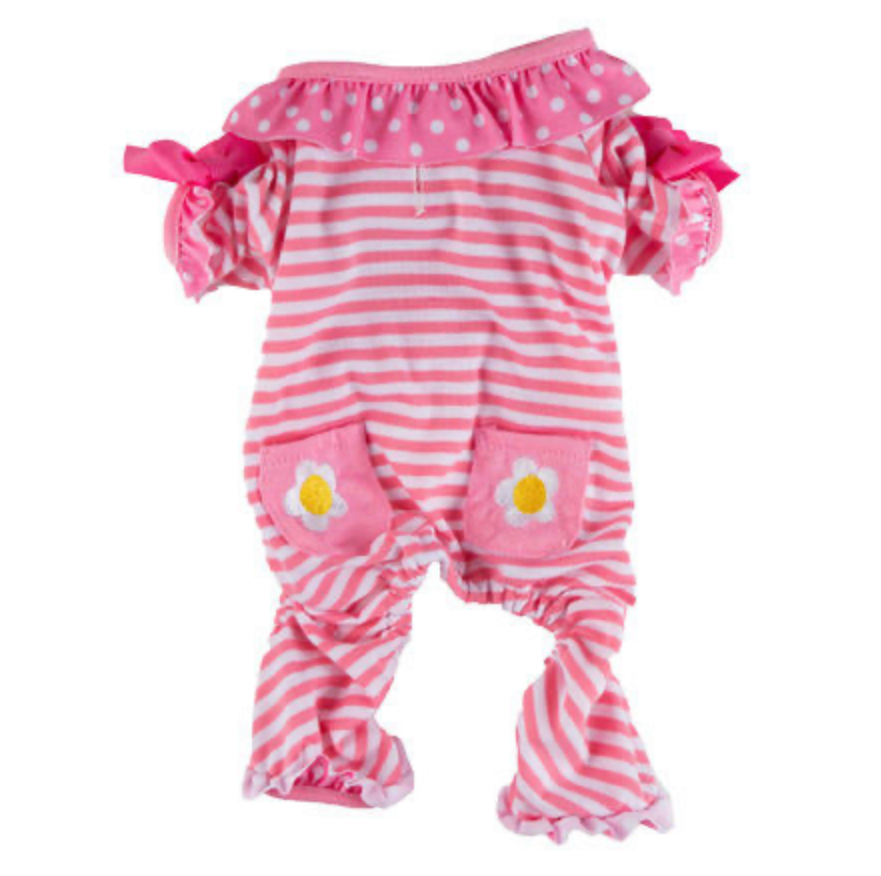 Pink Stripe Daisy Pet Jammies.