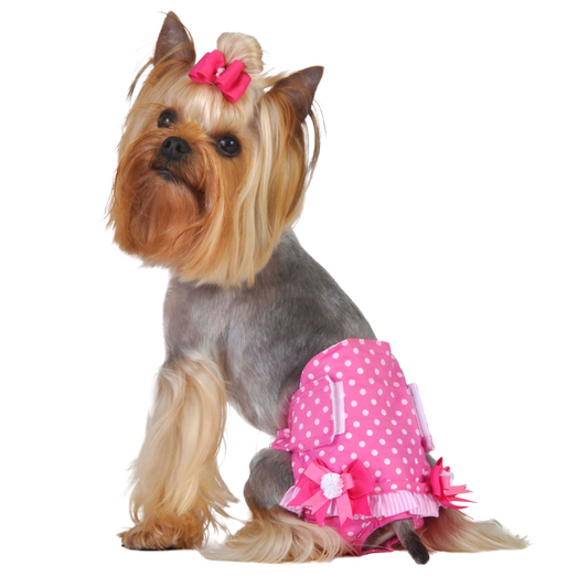 Pink Polka Dot Girl Fancy Pet Pants.