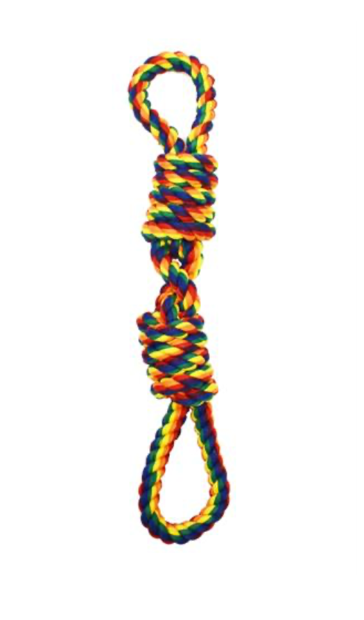 Rope With Handle Multi Color 20" Dog Toy.