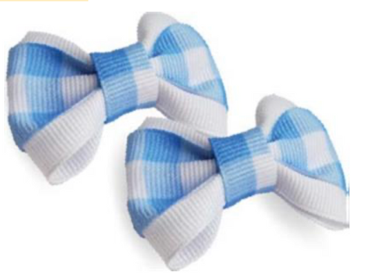 Blue Gingham Pet Hair Bows.