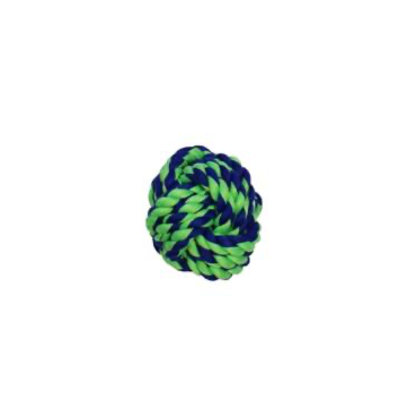 Rope Ball Blue / Green 2.75" Dog Toy.