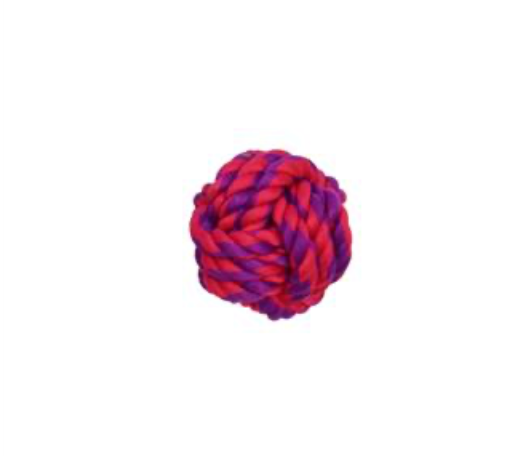 Rope Ball Purple / Magenta 2.75" Dog Toy.