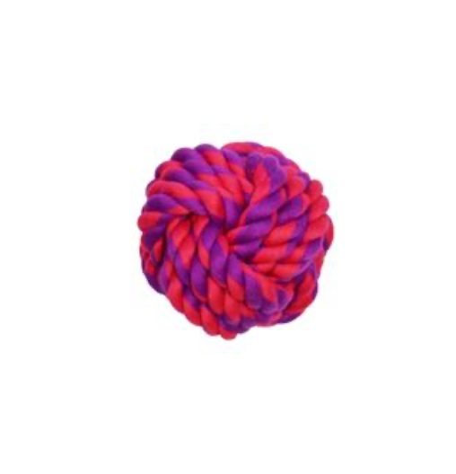 Rope Ball Purple / Magenta 4" Dog Toy.