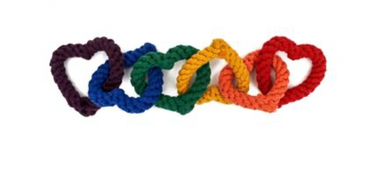 Jax & Bones 6 Chain Rope Dog Toy Rainbow 18"