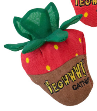 Chocolate Strawberries Catnip Toy.