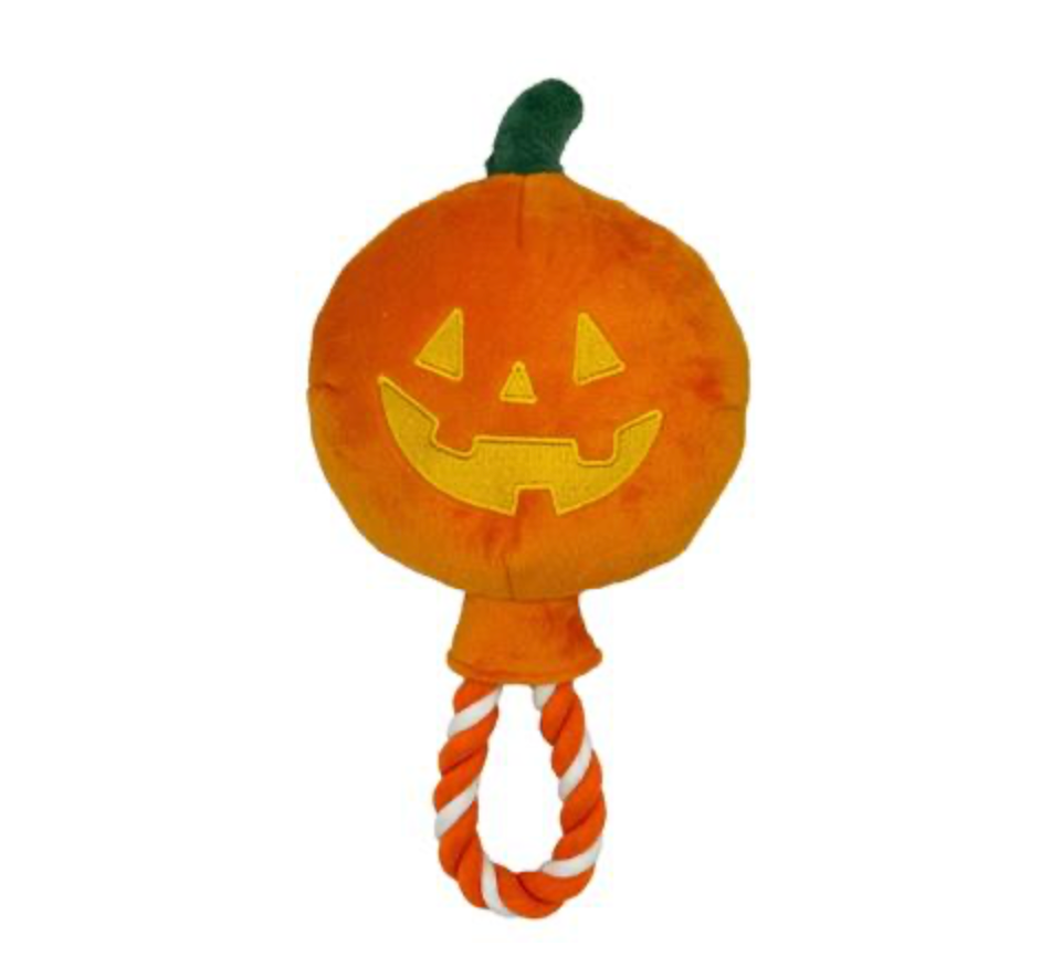 Jack O Lantern Safety Pop Dog Toy.