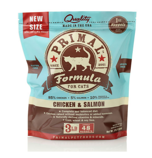 Primal™ Frozen Raw Chicken & Salmon Formula Cat Nuggets 3lbs