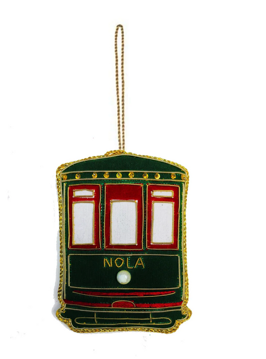 Streetcar Embroidered Christmas Ornament