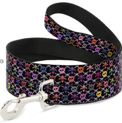 Skull & Fleur-de-Lis Black/Multi Color WIDE Buckle Down