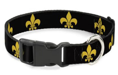 Fleur-de-Lis Black/Yellow Buckle Down