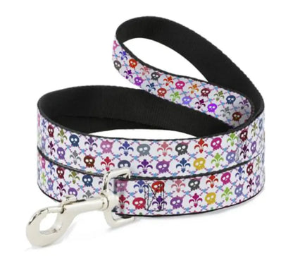 Skull & Fleur-de-Lis White/Multi Color Buckle Down