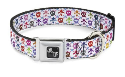 Skull & Fleur-de-Lis White/Multi Color Buckle Down