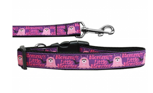 Pet Dog & Cat Nylon Collar or Leash, "Mommy's Little Monster"