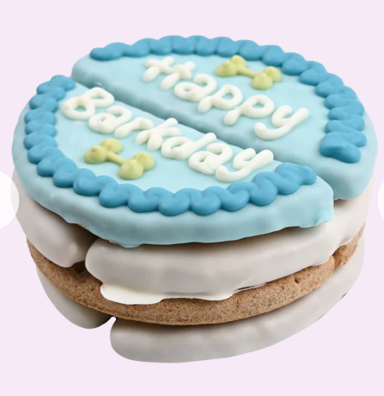 Giant blue birthday cake
