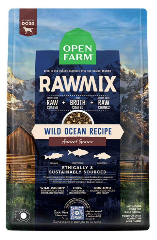 Open Farm RawMix Dog Food, Wild Ocean Recipe Ancient Grains, 3.5 Pounds