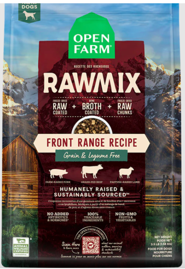 OPEN FARM GF RAW MIX DOG KIBBLE | FRONT RANGE 3.5 LB