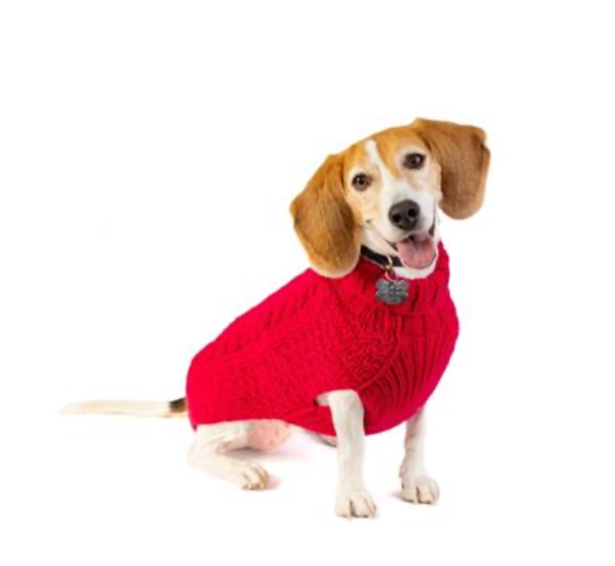PINK ALPACA CABLE KNIT Dog Sweater