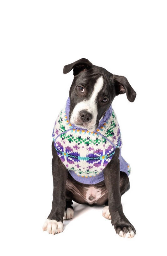 LAVENDER FLOWERS DOG SWEATER