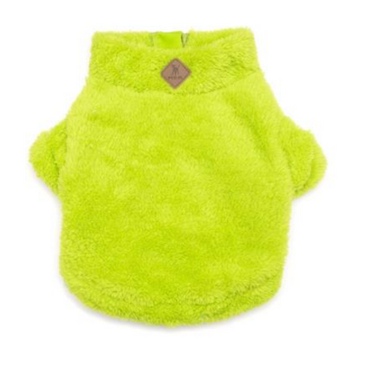 Lime Solid Fleece Quarter Zip Pullover