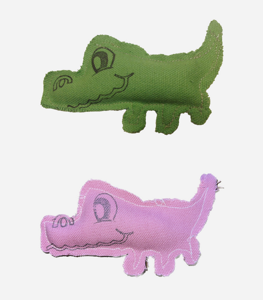 New Orleans Green or Pink Catnip Alligator Cat Toy