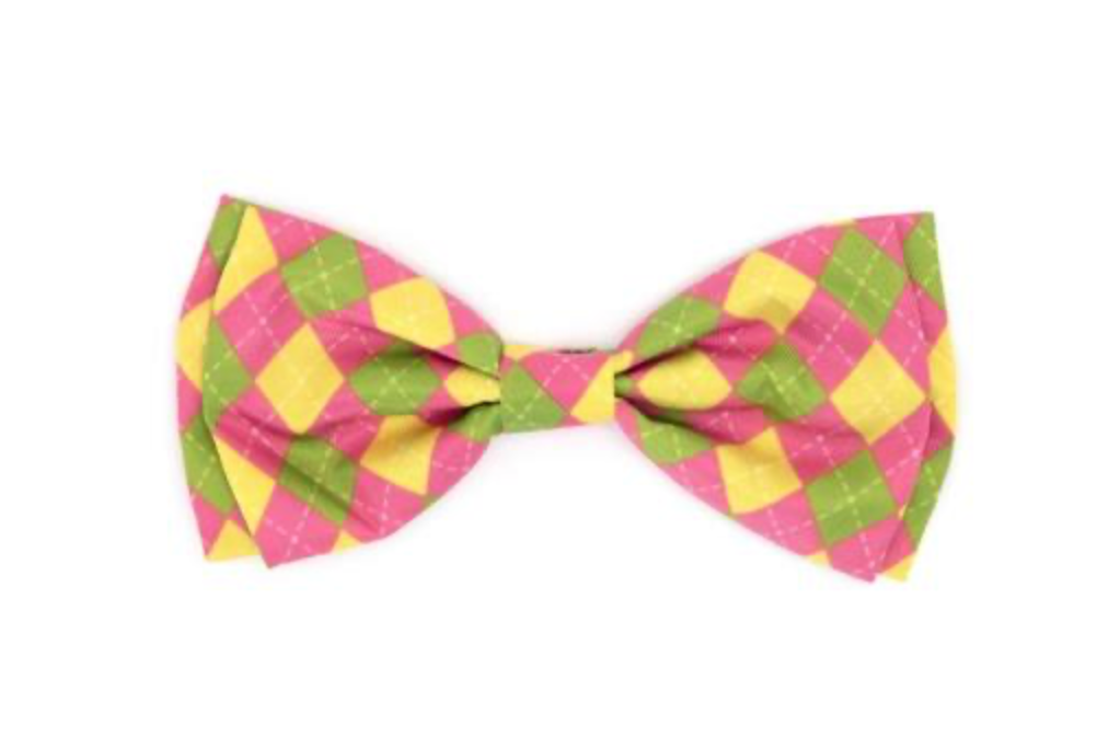 Bright Argyle Bow Tie