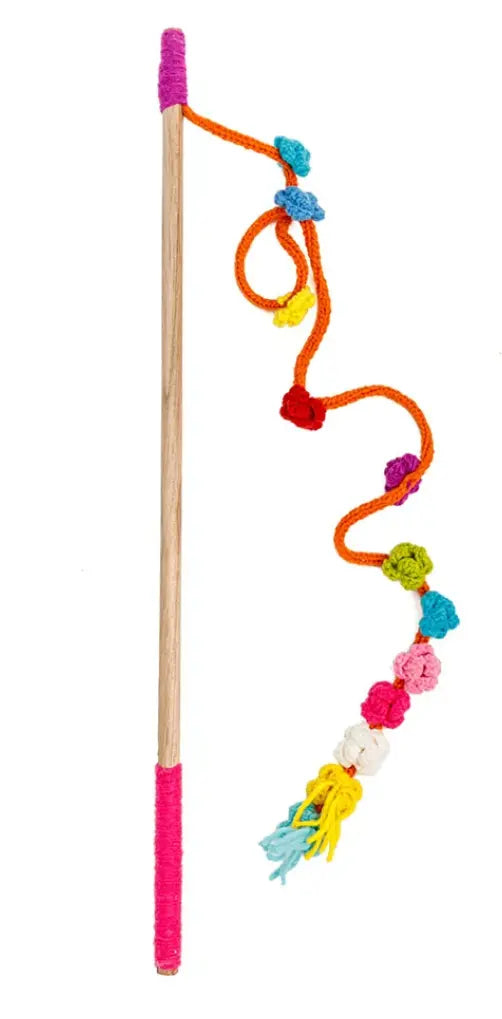 Wooly Cat Wand Toy - Pom Pom