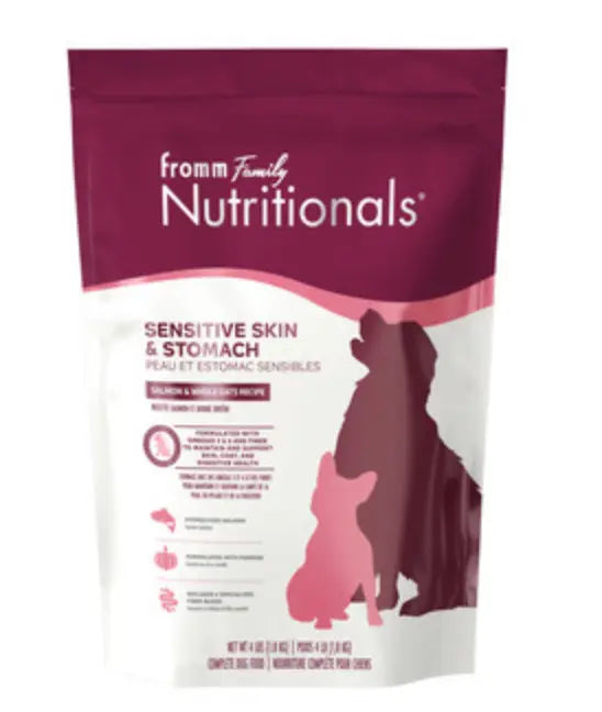 FROMM NUTRITIONALS SENSITIVE SKIN & STOMACH SALMON & WHOLE OATS RECIPE DOG 4 LB