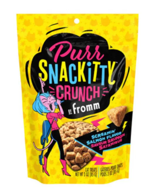 FROMM PURRSNACKITTY SCREAMIN' SALMON CRUNCH TREATS CAT 3 OZ