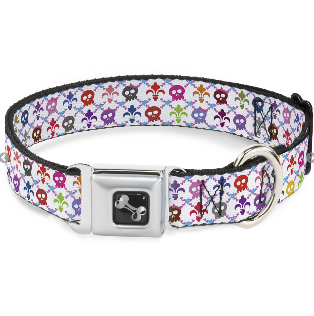 Skull & Fleur-de-Lis White/Multi Color