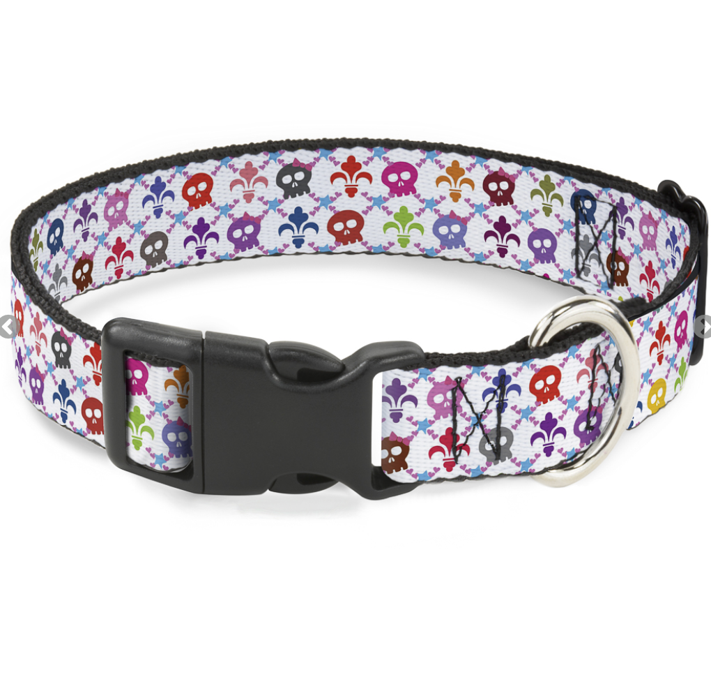 Skull & Fleur-de-Lis White/Multi Color