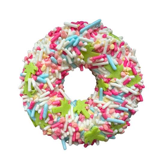 Gourmet Donut, SPRING/SUMMER Tropical tutti fruity Donut Dog Treat