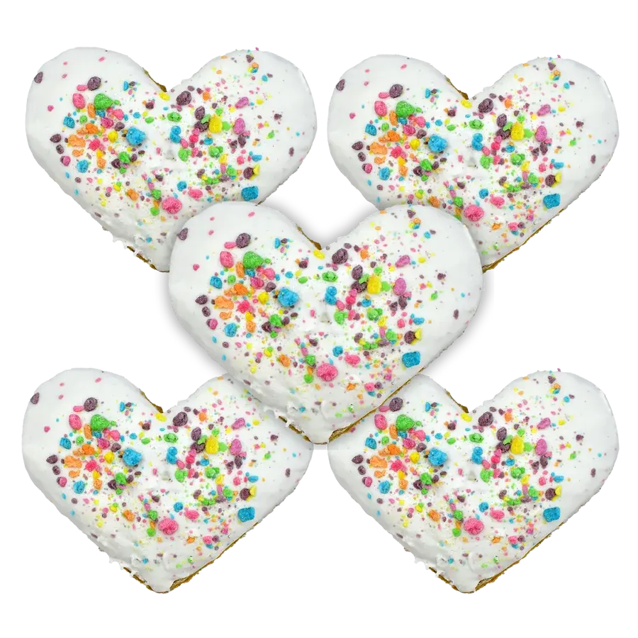 Gourmet Cookies, 3" Jumbo Heart Dog Treat, Tutti Fruiti
