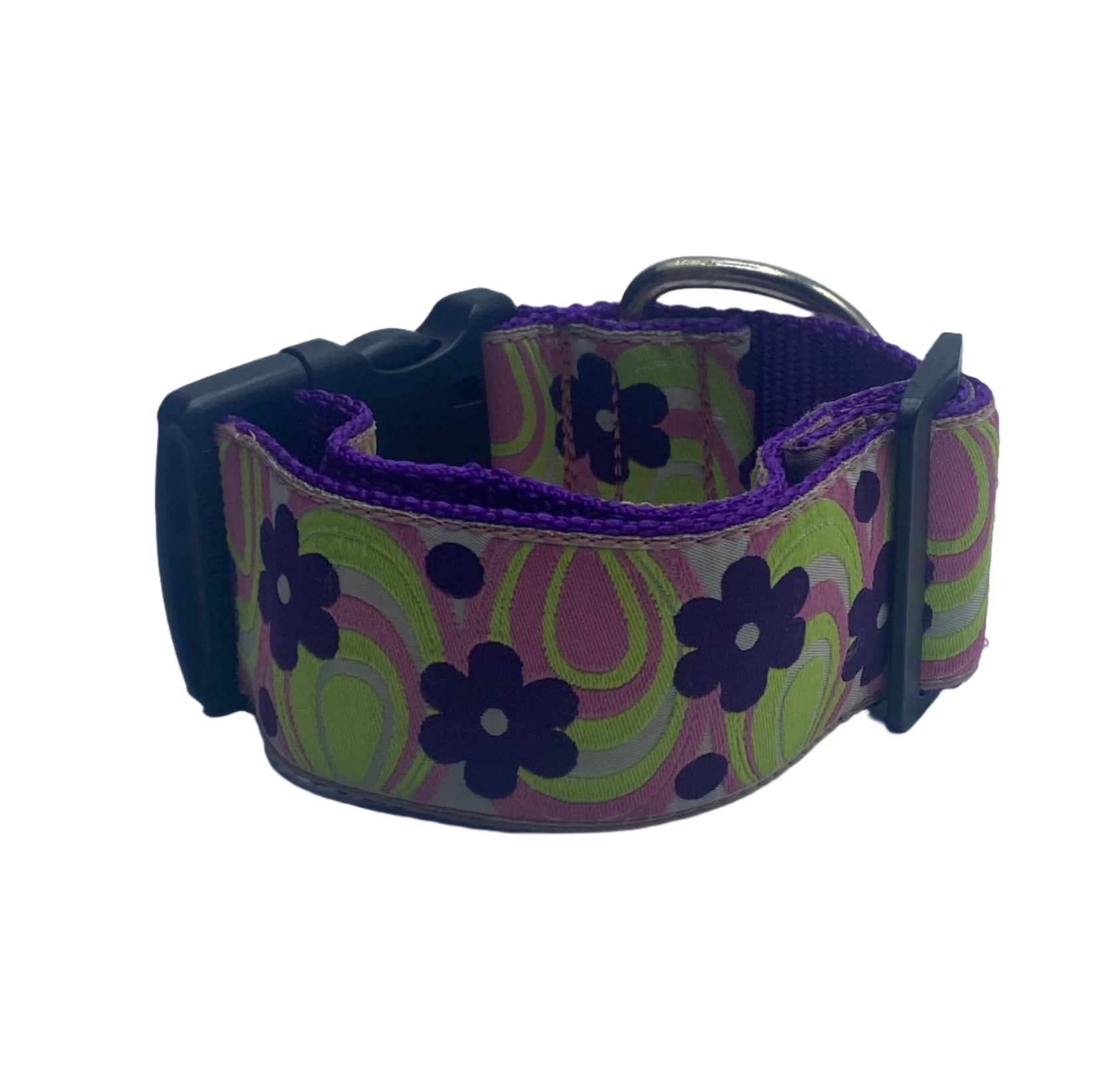 Purple I Dream of Daisies Dog Collar (1.5" Wide). Discontinued.