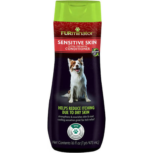 FURminator Sensitive Skin Ultra Premium Dog Conditioner, 16-oz bottle.
