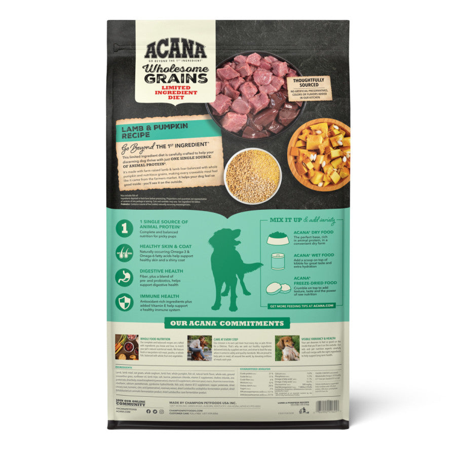 Acana Wholesome Grains - Lamb & Pumpkin Dog Food 4 lb