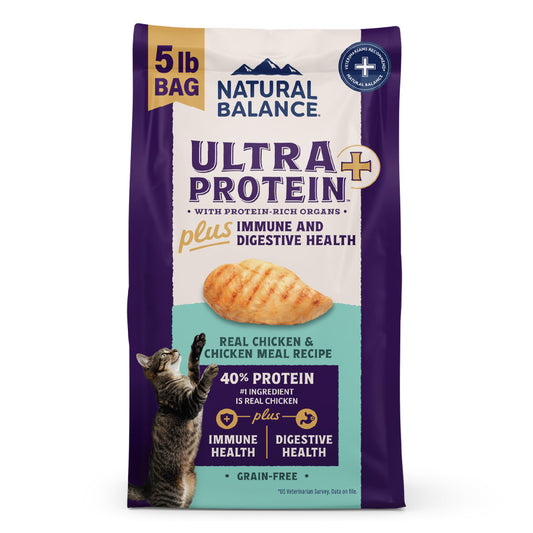 Natural Balance Pet Foods Ultra Protein Plus Immune & Digestive Health Dry Cat Food Chicken, 1ea/5 lb