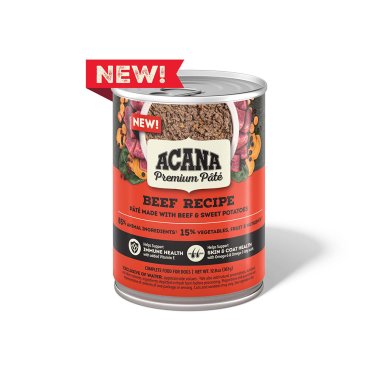 ACANA Premium Pate Wet Dog Food Beef Recipe in Bone Broth, 12.8oz