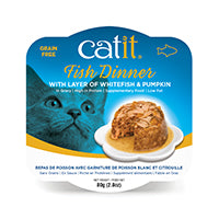 Catit Fish Cat Food Dinner with Whitefish & Pumpkin - 80 g (2.8 oz)
