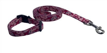 Pink Sharks Nylon Collars or Leads (1" Wide).