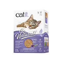 Catit Go Natural! Wood Clumping Cat Litter - Lavender - 7.5 kg (16.5 lbs) Box.