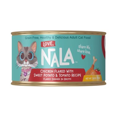 Love, Nala Chicken Flaked with Sweet Potato & Tomato Recipe in Broth Adult Cat Food