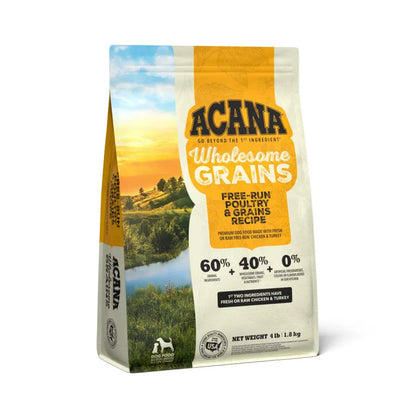 Acana Wholesome Grains -Free-Run Poultry Dog Food Central Pet